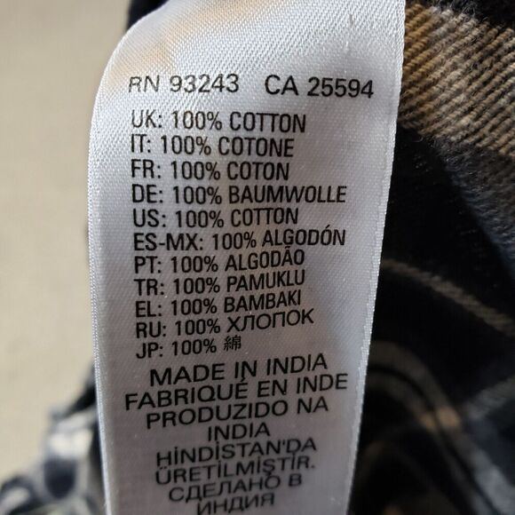 Diesel Shirt Men L Black White Plaid Pearl Snap Slub Distressed Western Cowboy - Picture 11 of 12